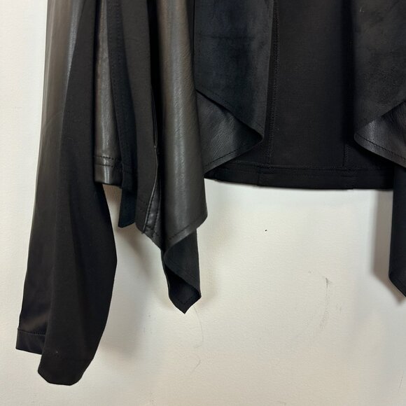 Kut from the Kloth Ana Faux Leather Drape Front Jacket Large - Picture 5 of 12